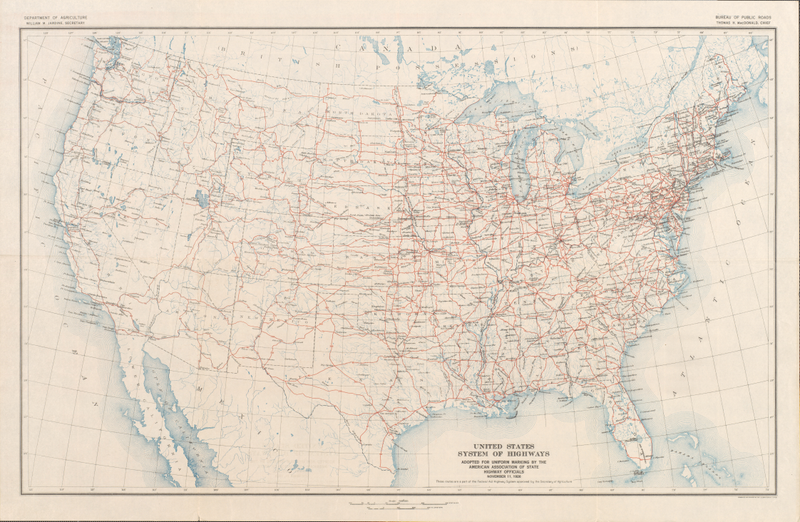 Illustration for article titled A Map Of The First Proposed U.S. Highway Network